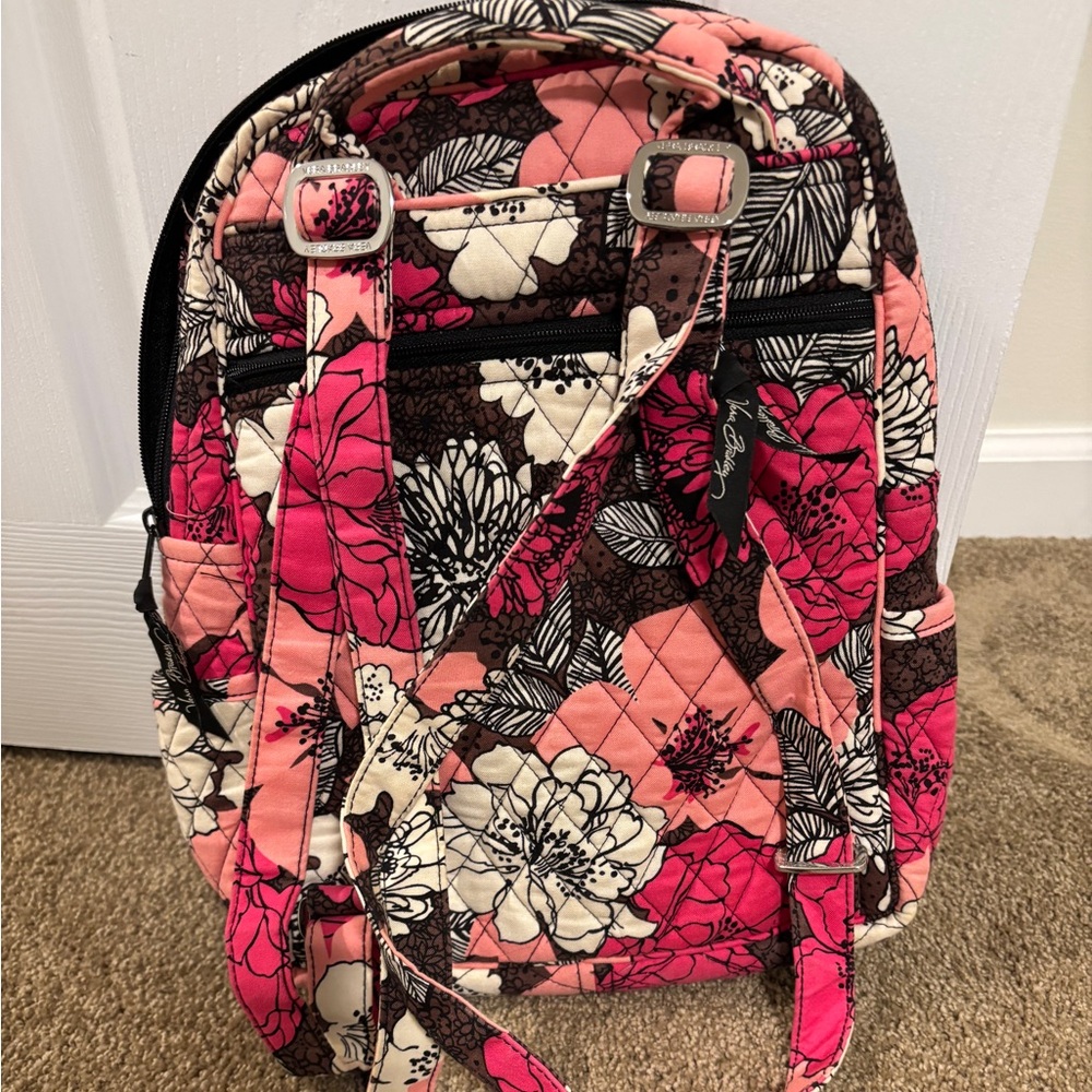 Floral Pink and Brown Quilted Women's Bag